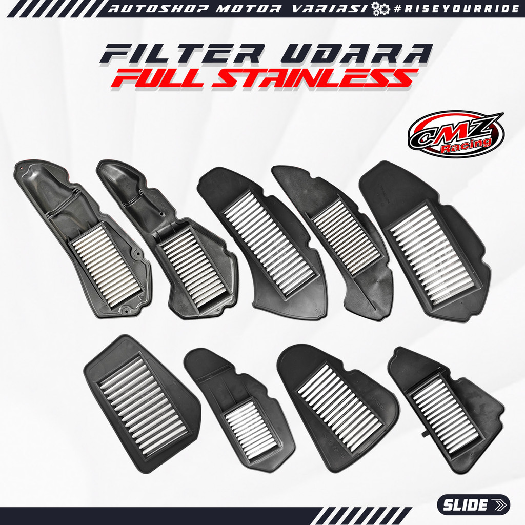 ไส้กรองอากาศสแตนเลส VARIO 110 125 150 160 BEAT F1 FI ESP DELUXE GENIO ALL NEW SCOOPY 110 NMAX NEW OLD AEROX PCX 150 160 CBR 150 LEXI
