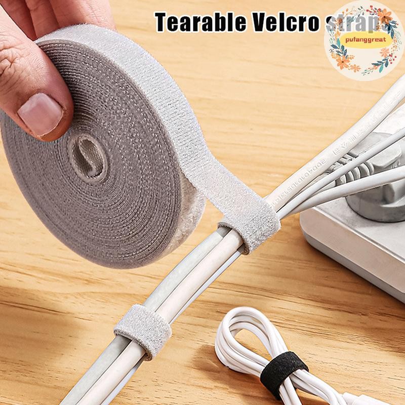 Pufanggreat 5m Reusable Cable Organizer โต๊ะลวด Winder Cable Tie Organizer ข้อมูลสายป้องกันสายไฟเทป DIY อุปกรณ์เสริม TH