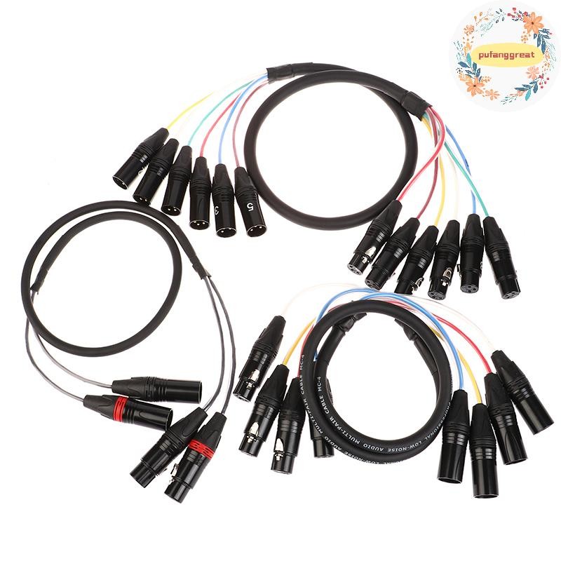 Pufanggreat 2 4 6 Channel Professional Multi-Media 3 Pin XLR Cable Male To Female Balanced Audio Extension Cord TH