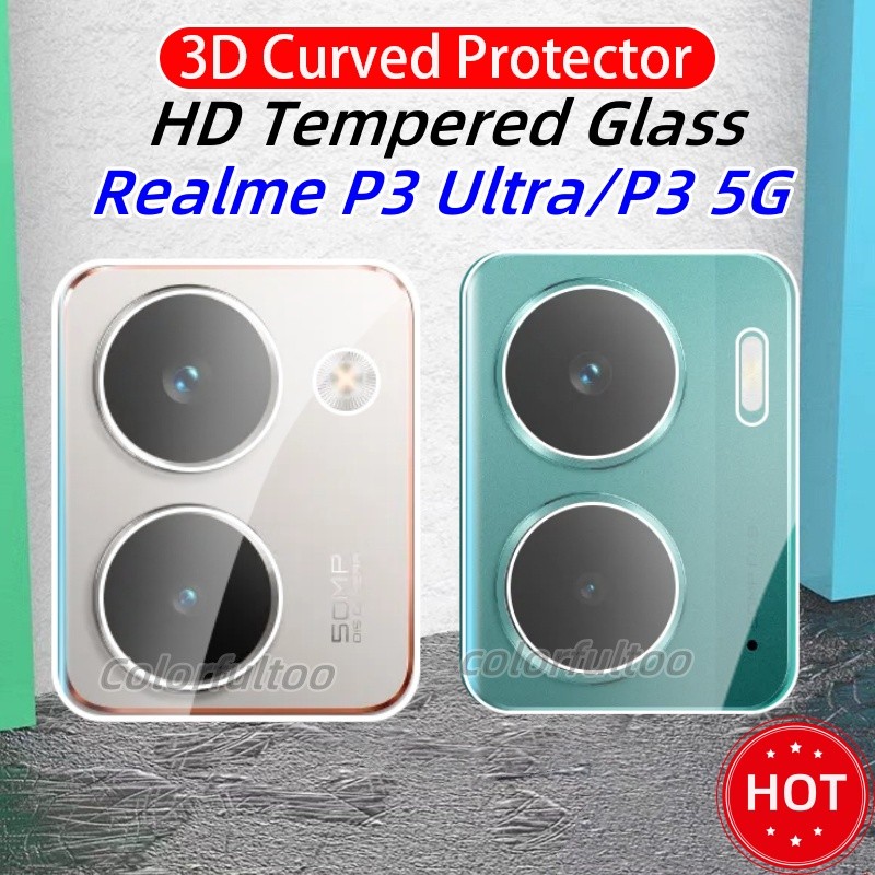 Realme P3 Ultra 5G 2025 กล้องป้องกันฟิล์มสําหรับ Realme P3 Ultra P3Ultra P 3 RealmeP3 5G 3D โค้ง HD คลุมทั้งหมดกล้องกระจกนิรภัยป้องกันหน้าจอกลับฟิล์มเลนส์