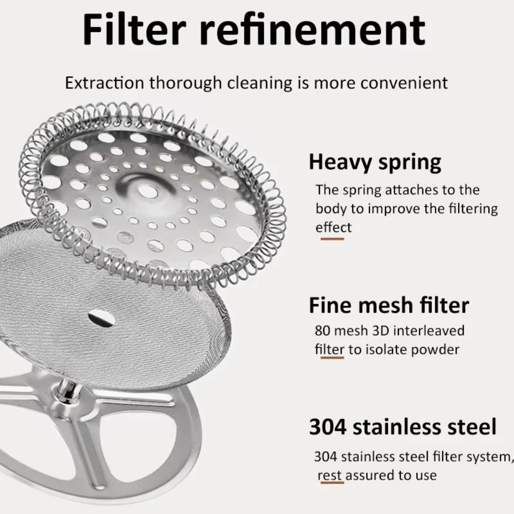 ANTAOT หม้อต้มกาแฟแบบกดฝรั่งเศส, แก้ว Borosilicate ชาทนความร้อน Coffee Brewer, creative 350/600/1000ML Tea Maker - รูปที่ 5