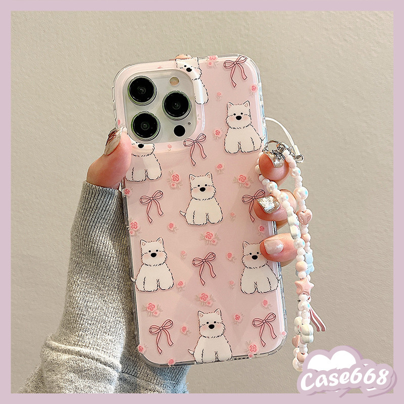 เคสไอโฟน15 16 สำหรับ iPhone 11 16 13 15 12 14 Pro Max 14 15 16 Plus 16 15 14 13 Pro ลูกสุนัขที่น่ารักสร้อยข้อมือนุ่ม - รูปที่ 5