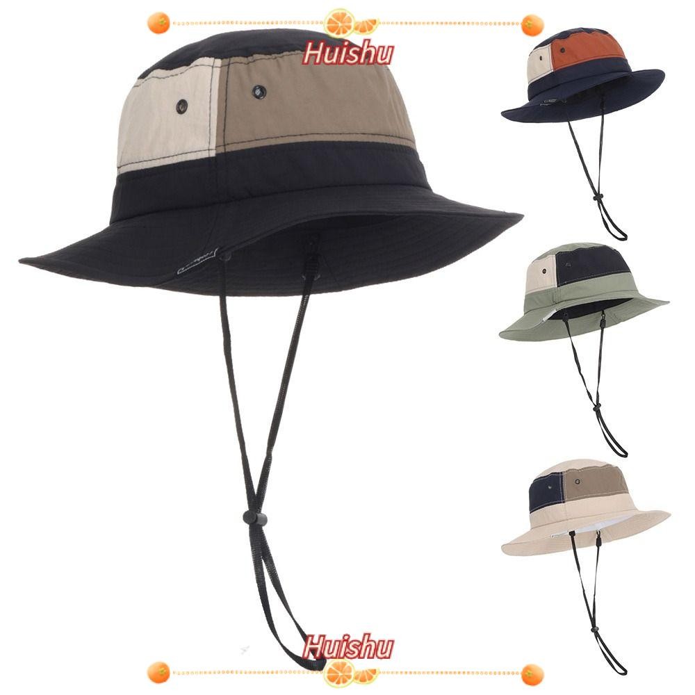 Hs Bucket Hat, หมวกชาวประมงป ้ องกันรังสียูวีปีกกว ้ าง , ป ้ องกันแสงแดดขนาดใหญ ่ Breathable Quick-dry หมวกปานามา Camping