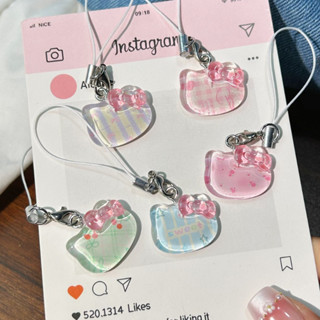 หวาน เคที แมวพวงกุญแจการ์ตูนออกแบบกระเป๋าเป้สะพายหลังโทรศัพท…