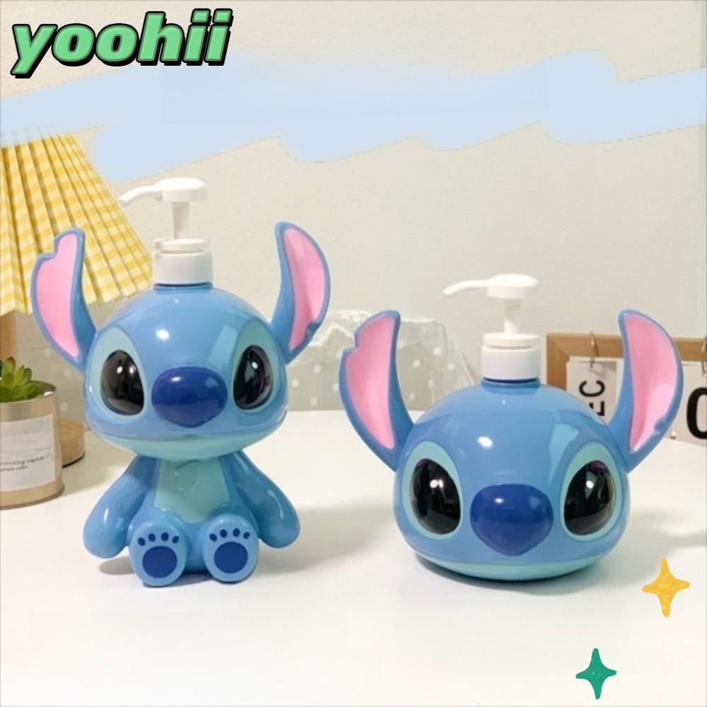 YOOHII ขวดกดแชมพู, 1300 มล. Stitch Lotion ขวดเปล่า, รูปร่างหัวใหญ่บีบขวดรีฟิล Travel