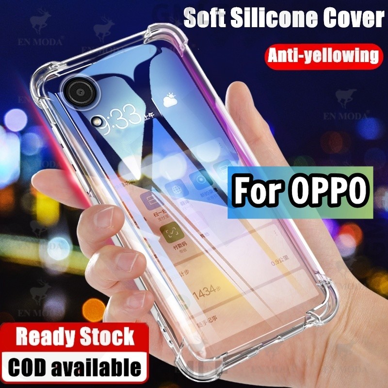 COD GMLF สําหรับ OPPO A17K CPH2471 Slim Crystal Clear Soft Silicone Jelly Case พร้อมสี่มุมเสริมปกโปร่งใส