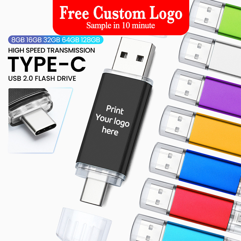 Type-c + อินเทอร์เฟซ USB 2.0/2-in-1 แฟลชไดรฟ์ความจุขนาดใหญ่ Pendrive ความเร็วสูง 4GB 8GB 16GB 32GB 64GB 128GB