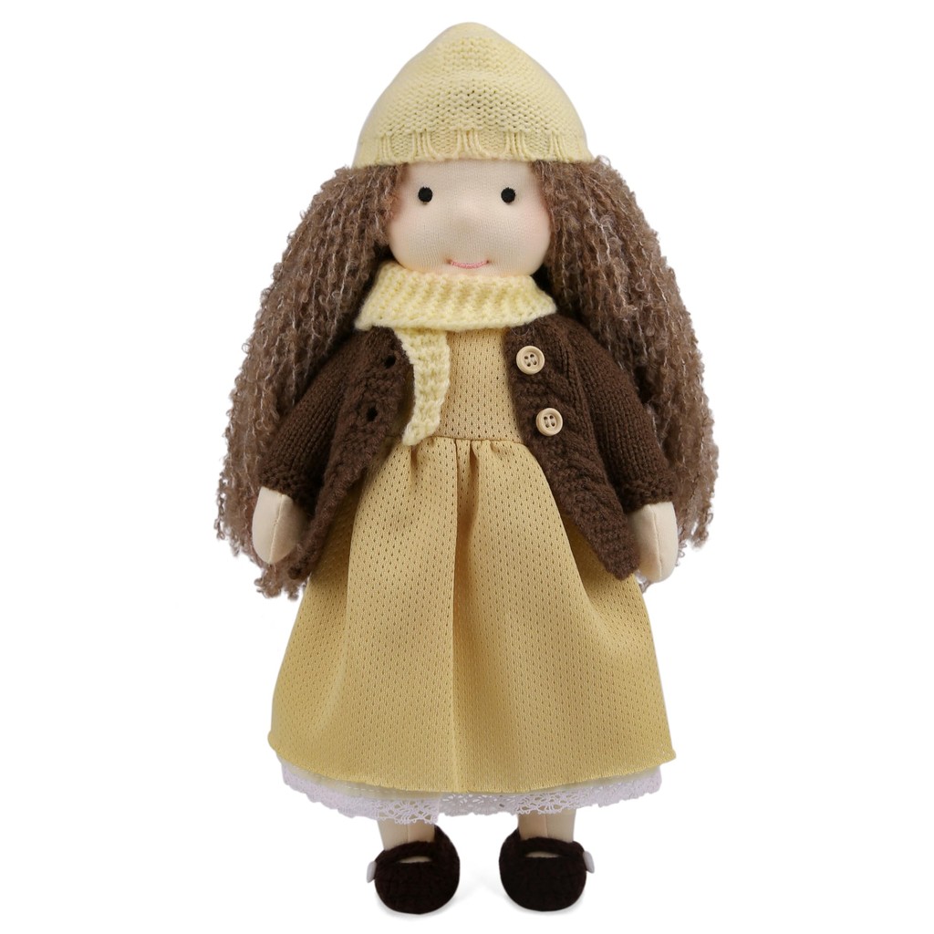 BlissfulPixie Waldorf Doll Handmade Doll 30cm Soft Girl Cute Plush Toy Ideal for Children