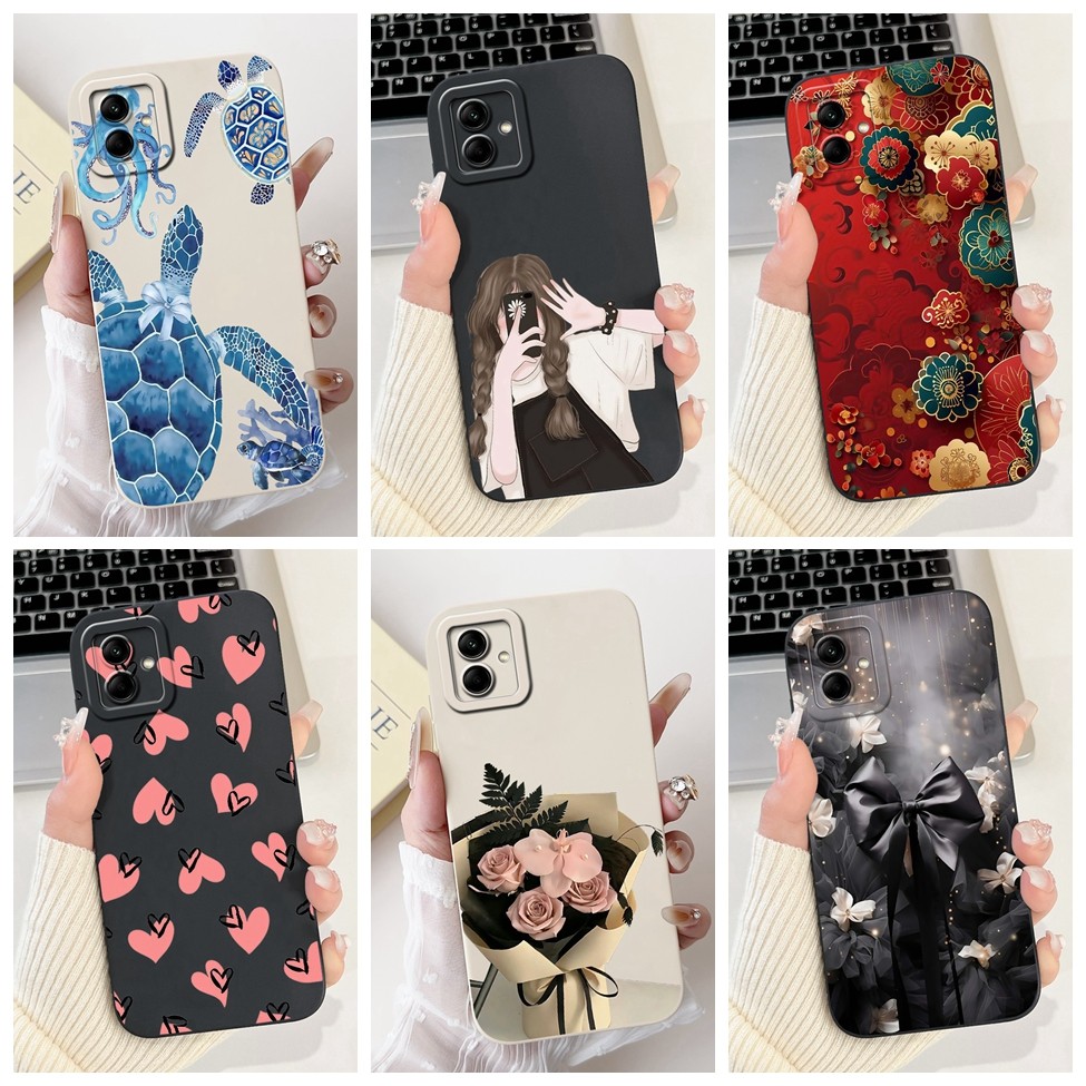 SAMSUNG สําหรับSamsung A04 SM-A045F SM-A045MสําหรับSamsung Galaxy A04 ฝาครอบแฟชั่นหรูหราดอกไม้Kawaii