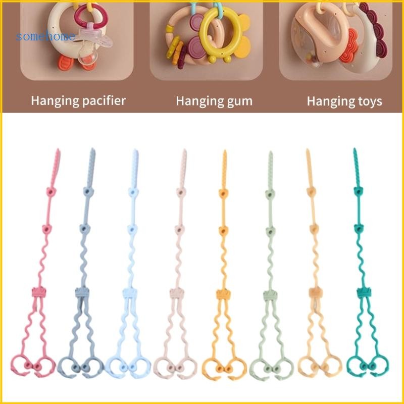 SOME 2 in 1 Baby Teething Toy Holder Leash Infant Feeding Accessories Travel ผู้ปกครองจุกนม Pacifier Chain Lost Antii