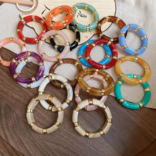 [Jewbeauty] สร้อยข้อมือทรงกลมสี่เหลี่ยม แฟชั่นย้อนยุค การออกแบบเฉพาะบุคคล เครื่องประดับทำมือ