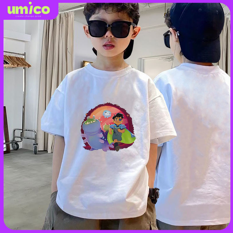 UMICO Elio Disney Pixar 2025 เสื้อยืดแขนสั้นผ้าฝ้ายเด็กผู้หญิงการ์ตูนสบาย