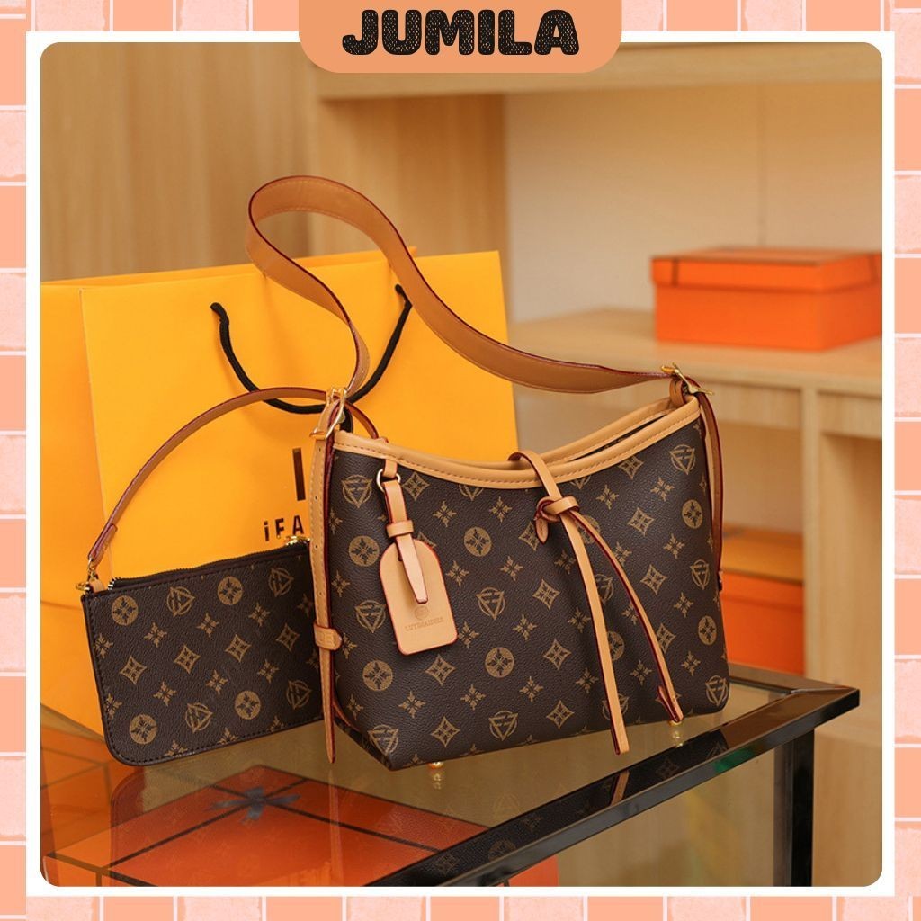 JUMILA กระเป๋าสะพายผู้หญิงแฟชั่น กระเป๋าสะพายข้างสไตล์หรูหรา ขนาด 25cm และ 30cm LK271