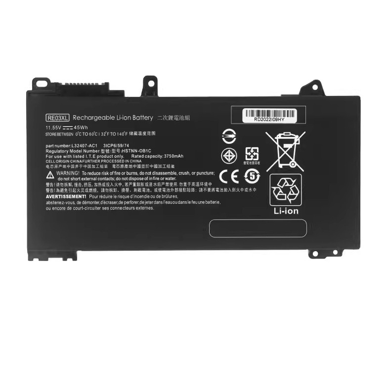 HP ProBook 430 440 445 450 455 455R G6 G7 RE03XL แบตเตอรีโน้ตบุ๊ค .battery.battery-good battery