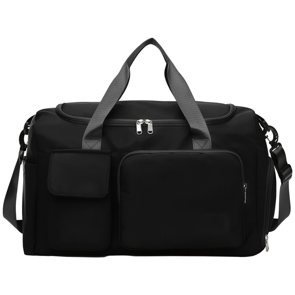 Premium Black Gym Bag – Heavy Duty Oxford Duffel พร้อมกระเป๋ารองเท้าและช่องเปียก/แห้ง, Unisex สําหรับออกกําลังกาย/เดินทาง/หมุน
