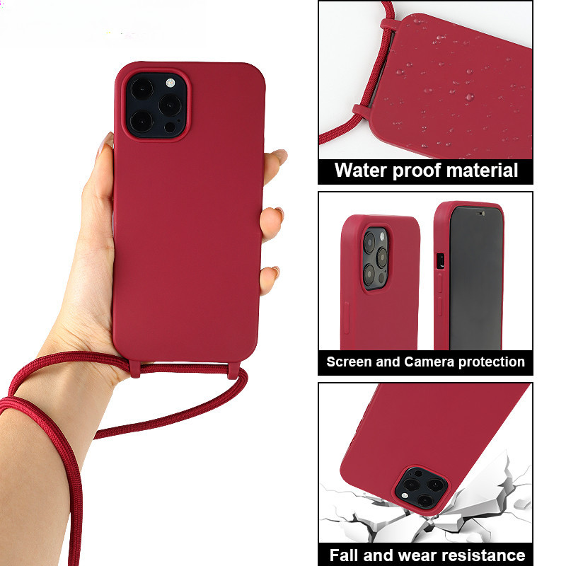 เชือกเส้นเล็กCrossbodyพร้อมเคสโทรศัพท์สําหรับiPhone 16 15 14 11Pro Max 13 12 Mini XR 7 8Plus ฝาครอบกันกระแทกป้องกันหน้าจอปลอก ราคา ถูกที่สุด ดีลบีเคเค แกลเลอรีภาพที่ 3