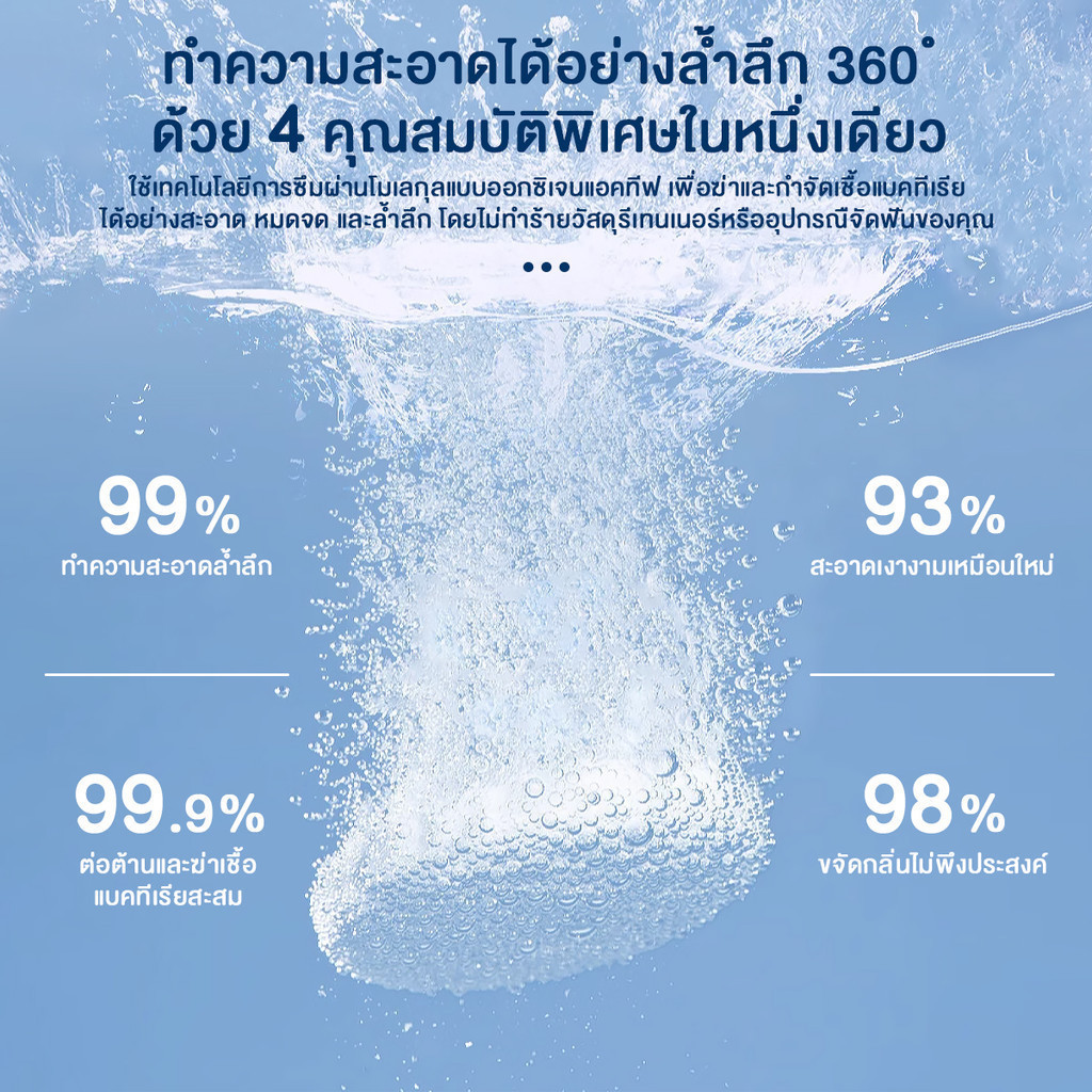 TENDA เม็ดฟู่ล้างรีเทนเนอร์ 30 ชิ้น เม็ดฟู่แช่ฟันปลอม ทำความสะอาดคราบหินปูน ช่วยให้กลิ่นหอมสดชื่น - รูปที่ 5