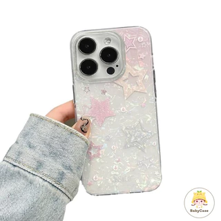 เคสไอโฟน 7Plus สำหรับ iPhone 16 11 15 13 12 14 Pro Max 16 7 8 15 14 Plus XR X XS Max รูปแบบเปลือกหอยสดสดสดแสนโรแมนติก