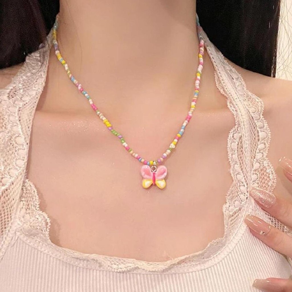 BikiniSexy สร้อยคอผีเสื้อ ห่วงโซ่กระดูก มีสีสัน สวย ราคาถูก ส่งไวจากไทย