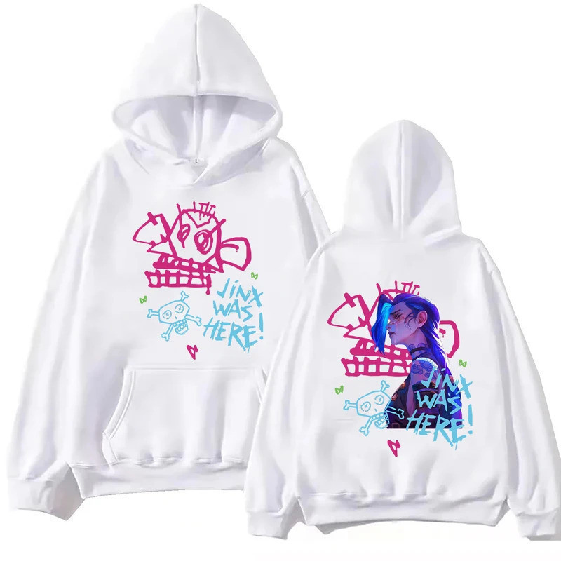 🔥 😆ผ้าฝ้าย Hoodie🤗 [Arcane] unisex Anime Arcane-jinx Graphic hoodie aesthetic pullover sweatshirts T