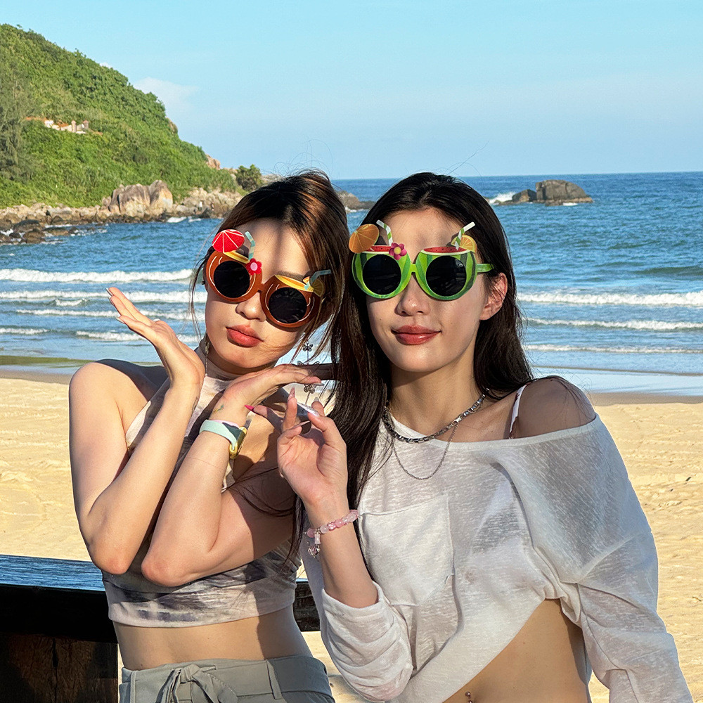 ฮาวายฤดูร้อนแว่นตาแก้วไวน์ชายหาดเต้นรําปาร์ตี้แว่นกันแดดสไตล์ตลก - รูปที่ 5