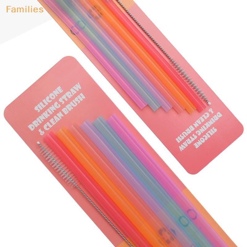 Families> หลอดซิลิโคนโปร่งใสแบบพกพาไร้รอยต่อสร้างสรรค์ 6 ชิ้นนํากลับมาใช้ใหม่ได้ดี