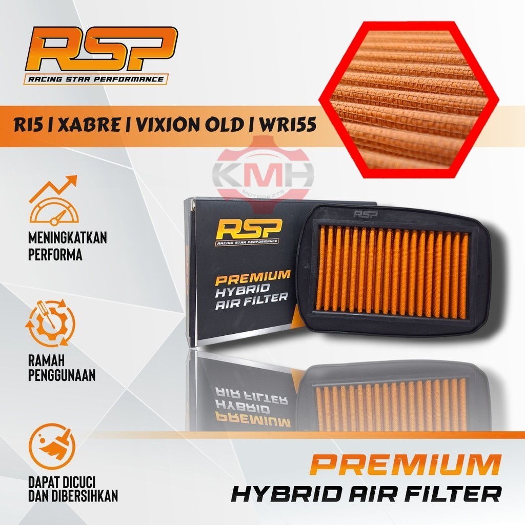 กรองอากาศสําหรับรถจักรยานยนต์ Yamaha R15 V2 / Vixion Old V1 V2 / Xabre / Wr155 - RSP
