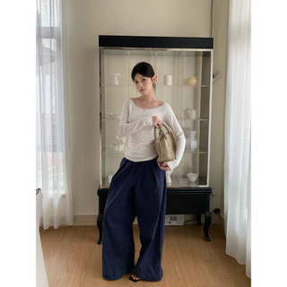 cherryshop พร้อมส่ง เสื้อยืดแขนยาวลูกไม้แฟชั่นเกาหลีสำหรับผู้หญิง ไหล่เดียว สไตล์สลิมฟิต ผ้าเนื้อนุ่ม หวานและเซ็กซี่