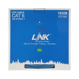 LINK US-9106A-1 CAT6 UTP CABLE (100M/BOX) สายแลน (ภายในอาคาร) ส่งด่วนรับสินค้าภายใน 6 ชั่วโมง