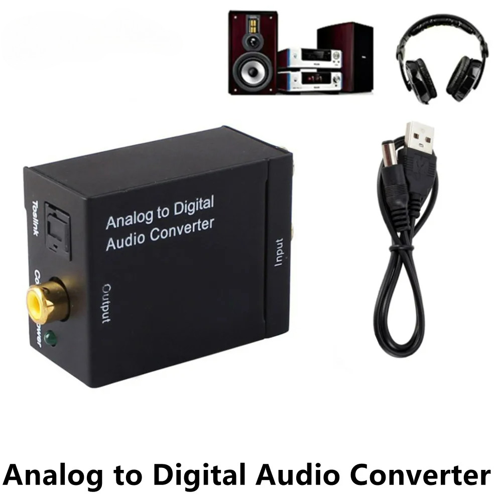 Analog to Digital Audio Converter เครื่องขยายเสียงถอดรหัส Optical Coaxial RCA Toslink อะแดปเตอร์เสียง SPDIF Adaptor สําหรับ TV Xbox