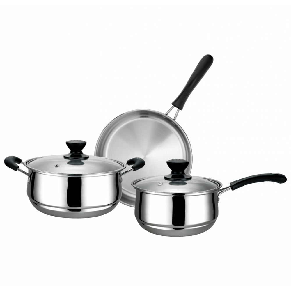 P&P_chic shop SANE ชุดหม้อกะทะสเตนเลส 5 ชิ้น OSCAR