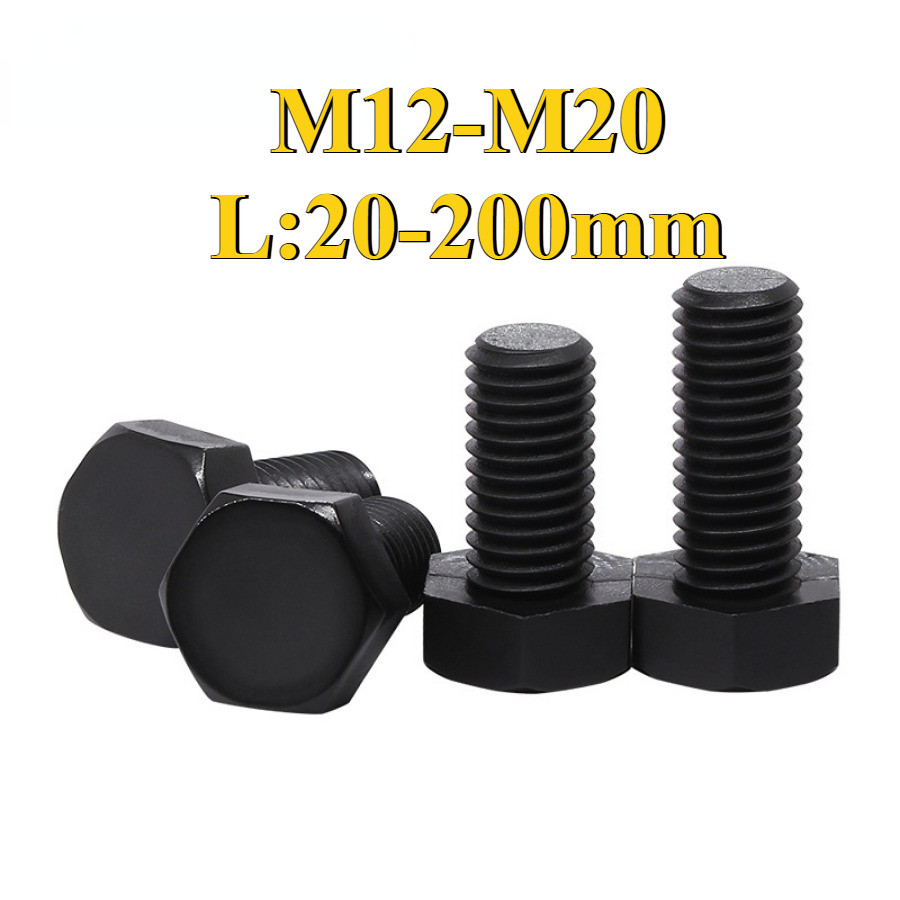 สกรูหกเหลี่ยมภายนอกไนลอนสีดํา สกรูพลาสติก M12/M14/M16/M18/M20 (HJC-DM)
