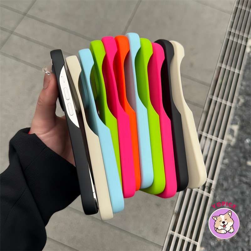 สี macaron เคสโทรศัพท์สําหรับ iPhone 16 15 14 13 12Pro Max 11 XR XS Max 7 8 Plus SE2020 การ์ตูนฝาครอบโทรศัพท์สําหรับ iPhone 16Pro 16Plus 16Pro Max นุ่ม BBK