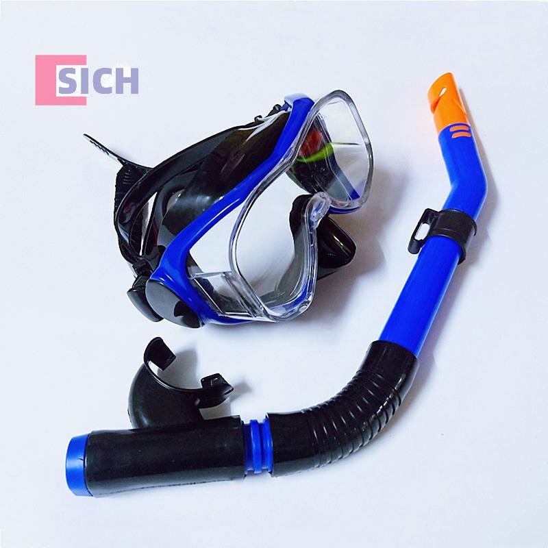 [Sich] Professional Snorkel Set Full Face Mask แว่นตาดําน้ําอุปกรณ์ Deep Sea Suit กระจกนิรภัยเต็มแห้งแว่นตาดําน้ําผู้ใหญ่ใหม่