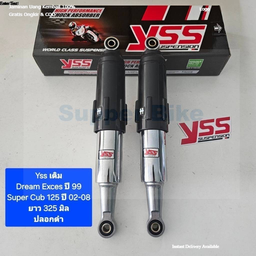 โช้คหลัง YSS เดิม Dream Exces ปี 99 Dream Super Cub 125 ปี 02-08 ยาว 325 มิล ปลอกดำ ของแท้ (1 คู่)