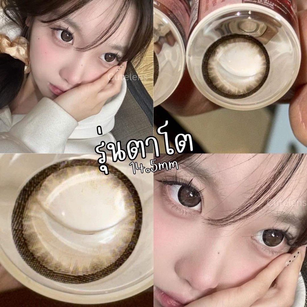 เลนส์ Snwww Brown 14.5 mm ขนาดบิ๊กอาย Contactlens ไฮโดรเจล รายเดือน ค่าอมน้ำสูง - ดวงตา