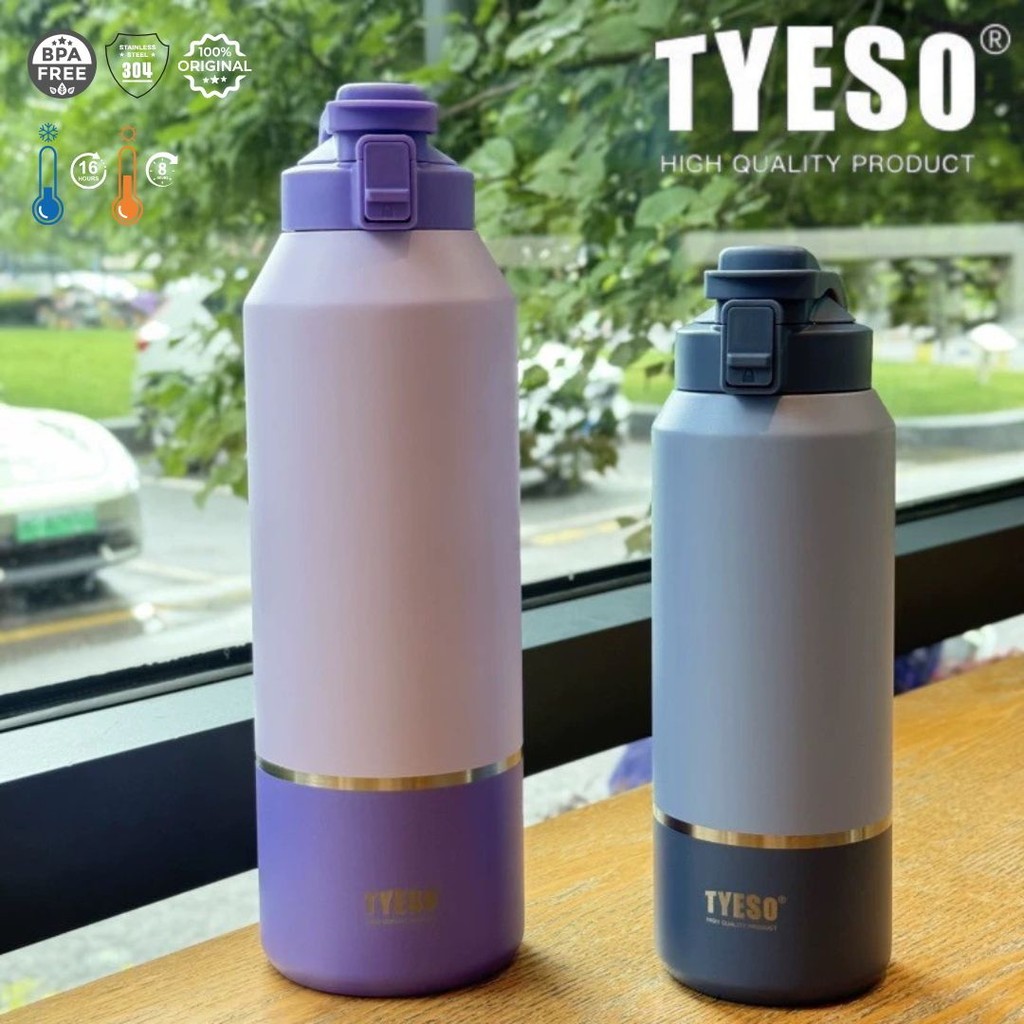TYESO (ไทโซ) กระติกน้ำเก็บอุณหภูมิ สแตนเลส 304 ร้อน 12ชั่วโมง เย็น 24ชั่วโมง ขนาด 1200ml 1500ml 2000