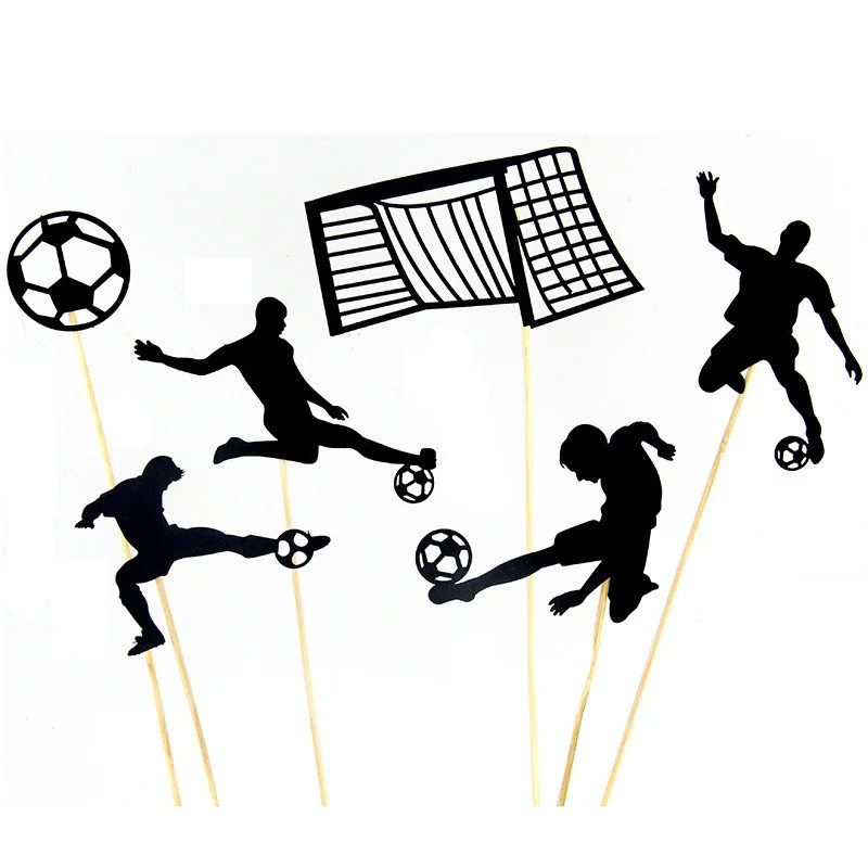 6 Pcs Cake Football Scene Accessories Football Cake Toppers Boys Theme Cake Decoration for Children'