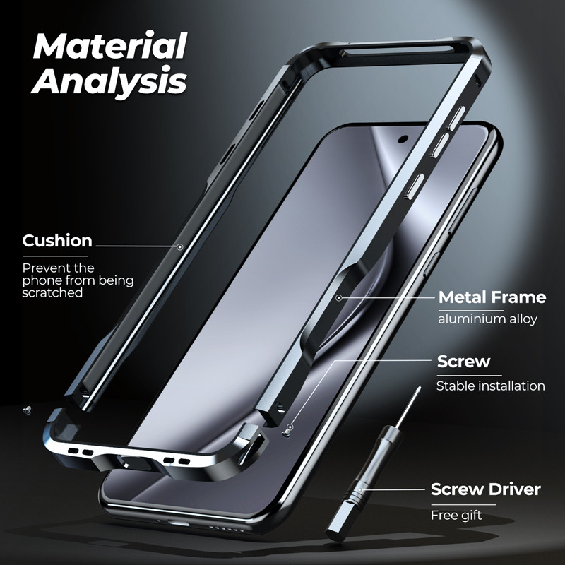 [JLK] Aluminum Bumper Case for Huawei Pura 70 Ultra 70 Pro+ Case P70 Pro Cover P70 Ultra Shockproof 
