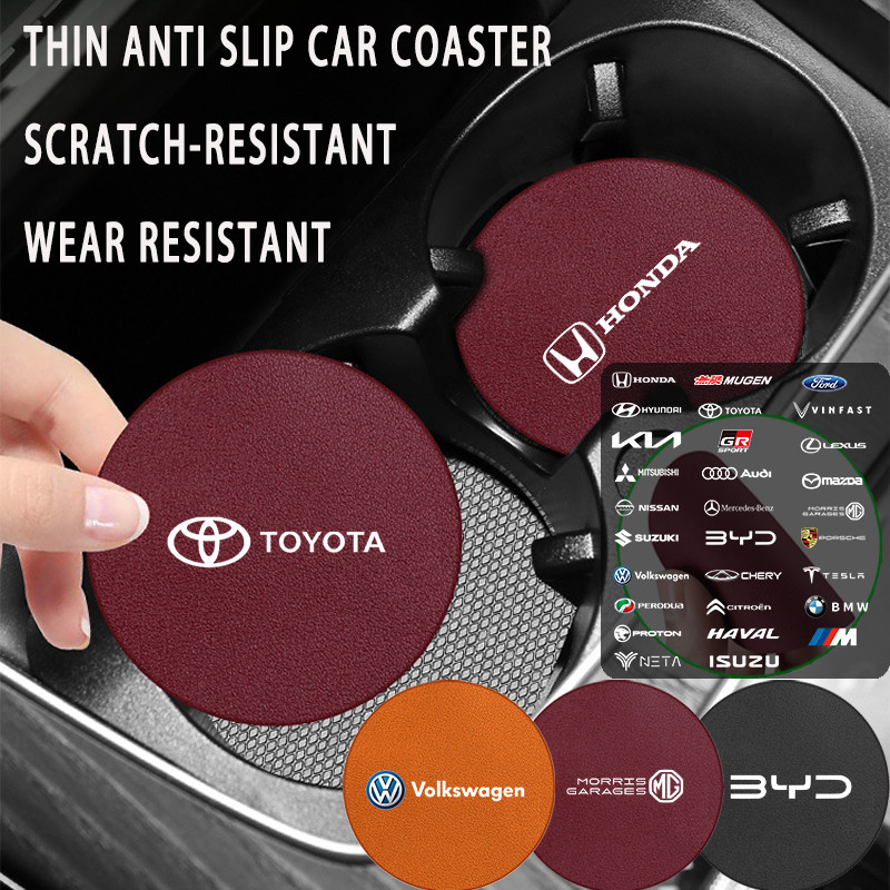 【YY】Car Coaster แผ่นกันลื่นพร้อมโลโก้รถพิมพ์ถ้วยน้ํา Pad Multi รุ่น General Motors ภายใน