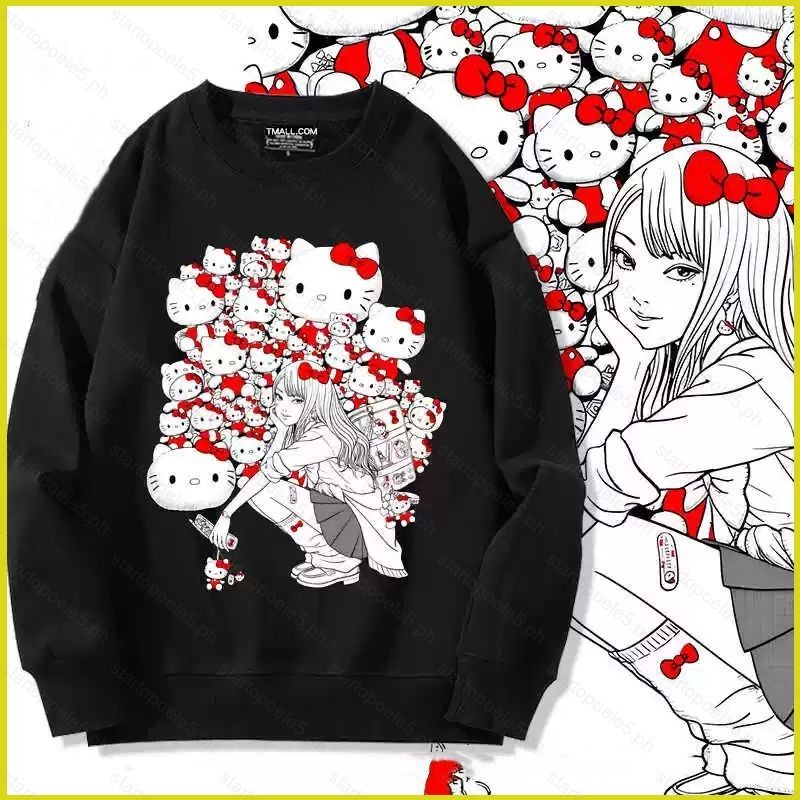 สเวตเตอร์แขนยาว Unisex ลายอนิเมะ Kawakami Tomie และ Hello Kitty ในสไตล์ Cosplay 3D มีไซส์ใหญ่+