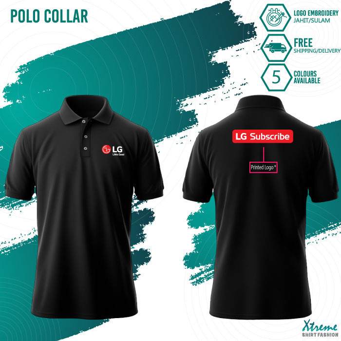 Polo Tee เสื้อผ้าฝ้าย LG Puri Care เครื่องกรองน้ําสํานักงาน Subscribe Baju Lelai โลโก้ Sulam