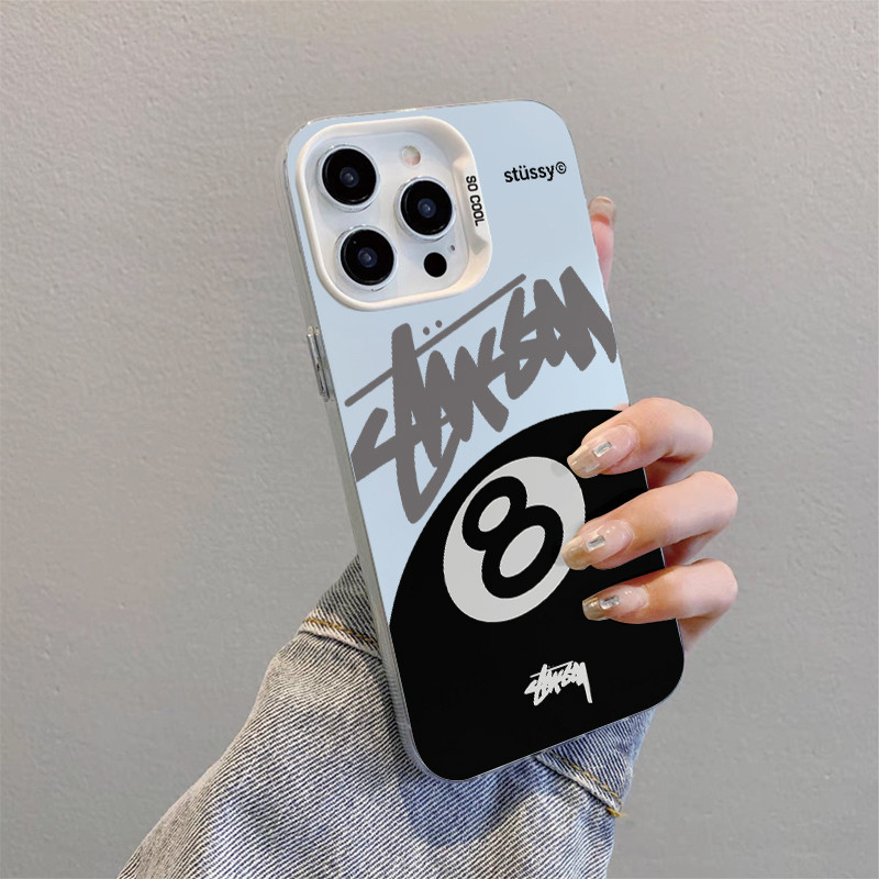 SUN ส่งจากไทย เคสโทรศัพท์มือถือนิ่ม เงิน เคสไอโฟน กันกระแทก สําหรับ 16 11 12 13 14 15PRO MAX 7 8Plus XR XS Max บิลเลียด