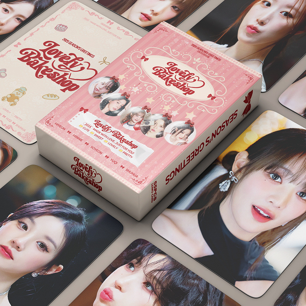 55 ชิ้น (G) I-DLE 2025 Lovely Bakeshop I DOL การ์ด Lomo SEASONS GREETINGS neverland Klxon I SWAY Photocards Yuqi Minnie Soyeon Shuhua Miyeon SOLO GI Kpop โปสการ์ดพร้อมสต็อก SX