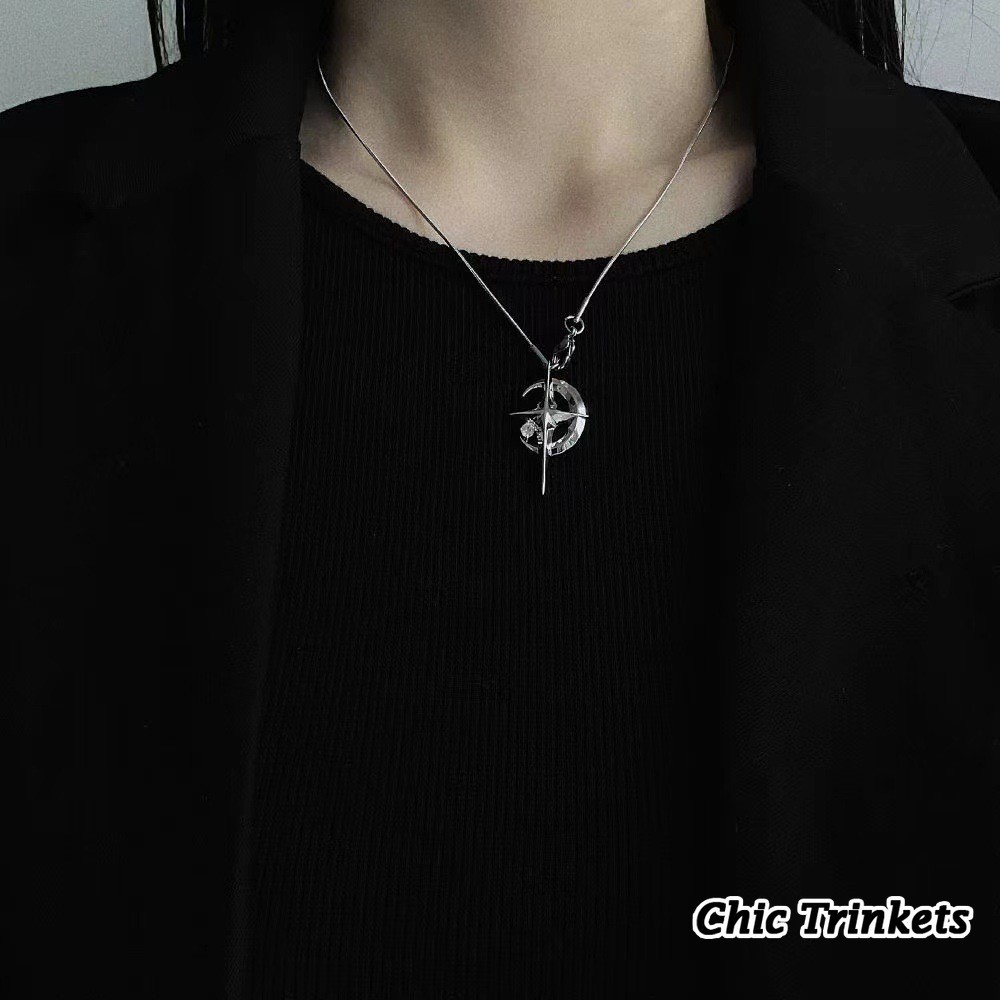 Chic Trinkets ออกแบบพิเศษ Galaxy สร้อยคอสร้อยคอยาวสร้อยคอโซ่หวานเย็นสําหรับผู้ชายและผู้หญิง Y273