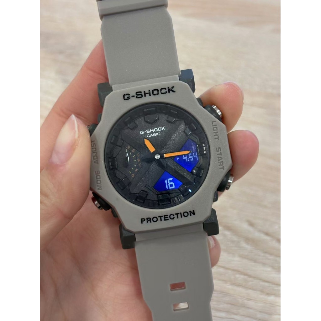 ใหม่ GA2300 เทรนด์แฟชั่นไฟ LED นาฬิกาสปอร์ตจอแสดงผลคู่สําหรับบุรุษและสตรี