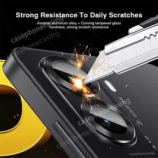 สําหรับ Redmi Turbo4 Turbo5 5G Xiaomi Poco X8 X7 Pro PocoX7 X7Pro 5G 2025 กรณี 3D กล้อง Protector ฝาครอบโค้งกระจกนิรภัย Matel แหวนกล้อง Protector