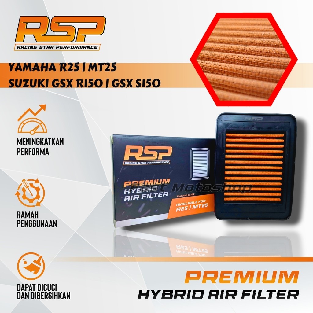 RSP PREMIUM HYBRID กรองอากาศ YAMAHA R25 | MT25 - GSX R150 | GSX S150
