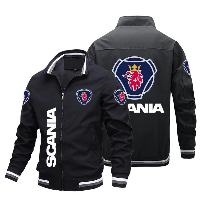 SCANIA jacket, stylish stand collar zipper windbreaker, custom clothing for truck enthusiasts, fligh