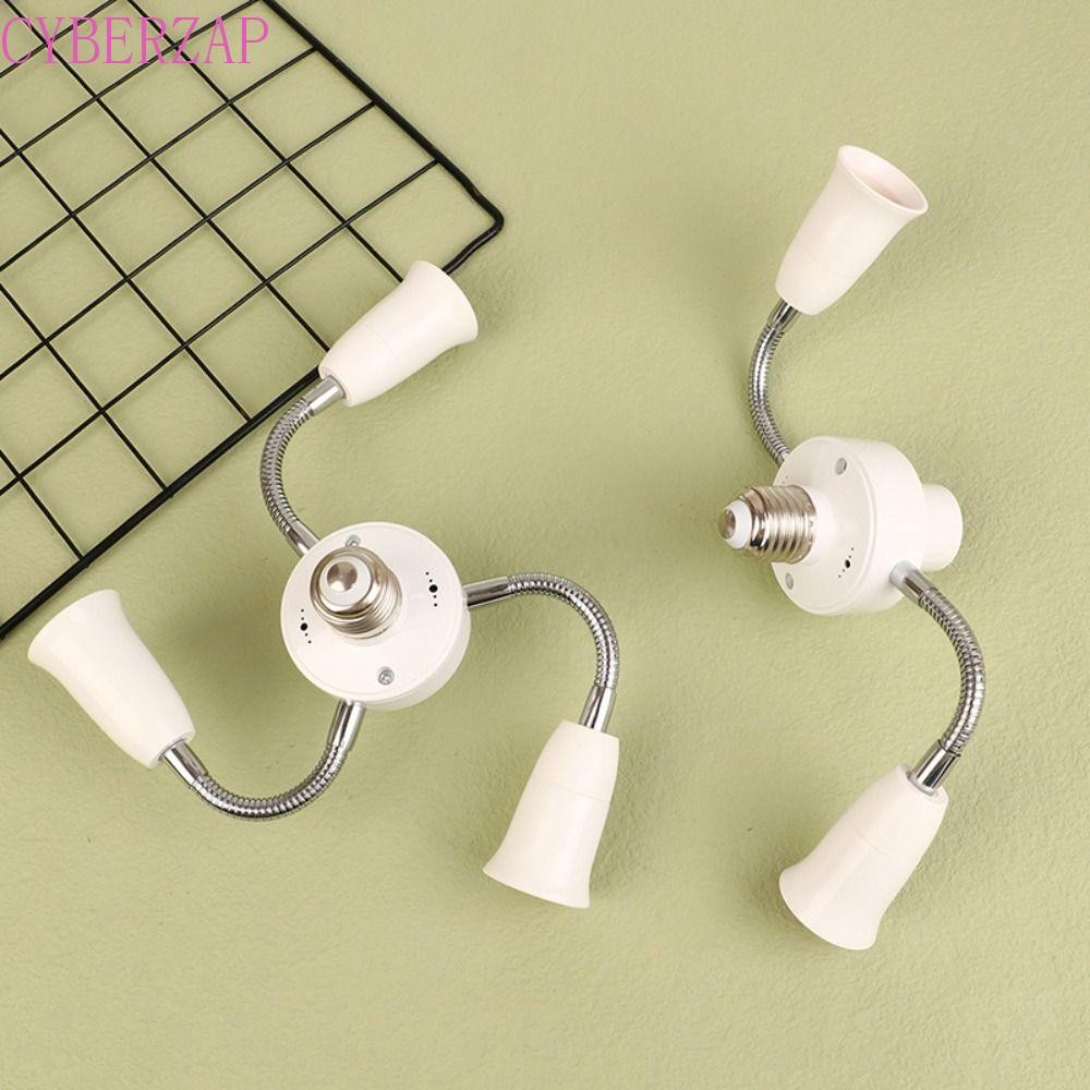 Cyberzap E27 Light Socket Splitter, หลอดไฟอะแดปเตอร์พร้อมสายต่อ E27 ผู้ถือโคมไฟ Converter, อุปกรณ์เสริมแสงยืดหยุ่นสีขาว 2/3/4/5 หัวห้องนอน